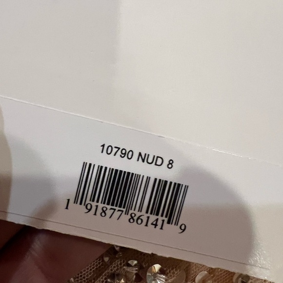 Mac Duggal Short Wedding Guest Dress 10790 , NWT Size 8 Sequin Nude color - Picture 9 of 14